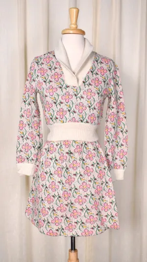 1960s Neon Pink Floral Knit Set