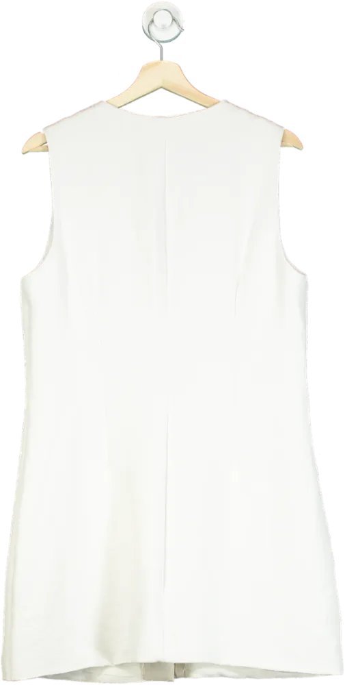 Abercrombie & Fitch White Sleeveless Button Front Dress UK L