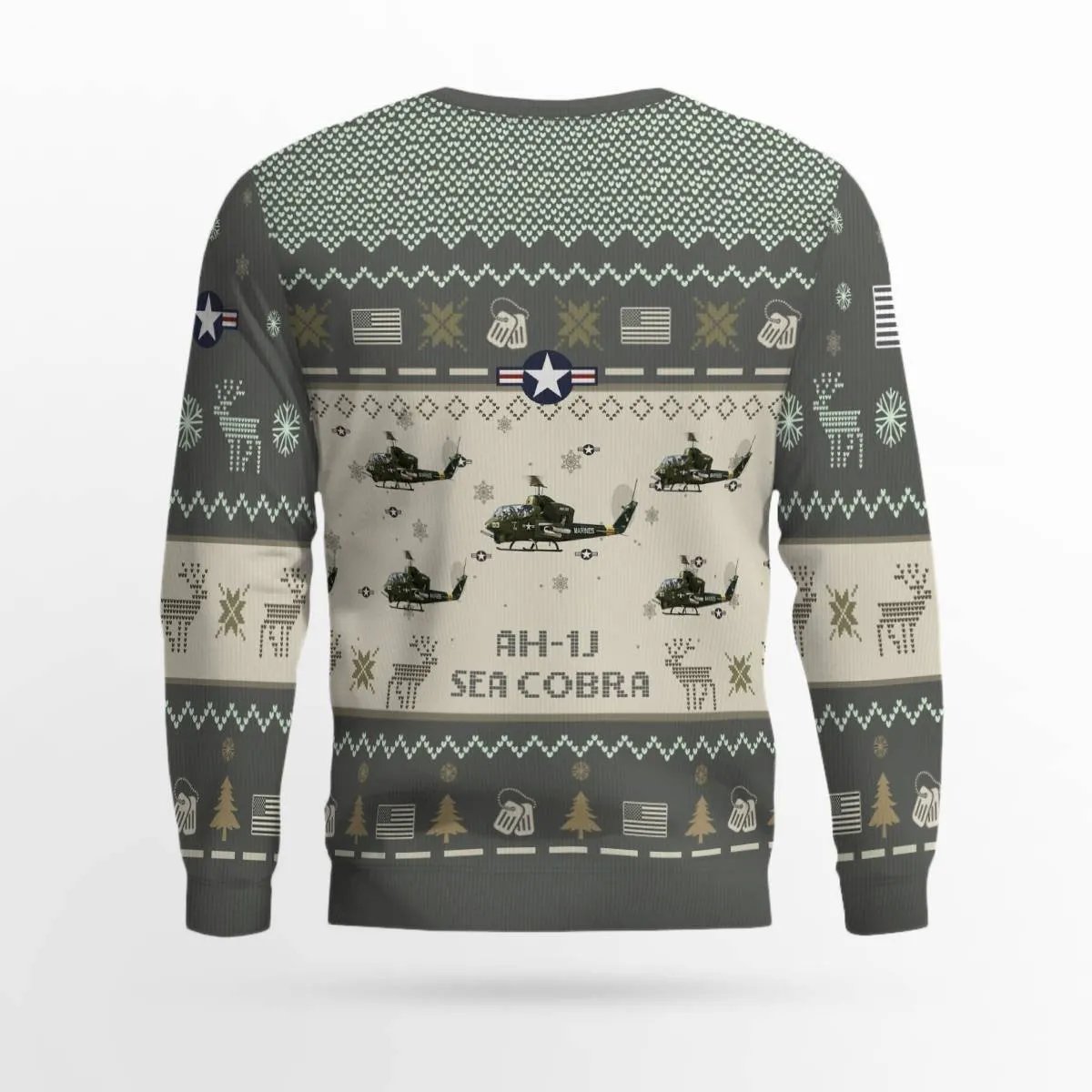 AH-1J SeaCobra AH1J_Aircraft Ugly Sweater, Ugly Sweater Christmas Shirt for Men Dad Veteran