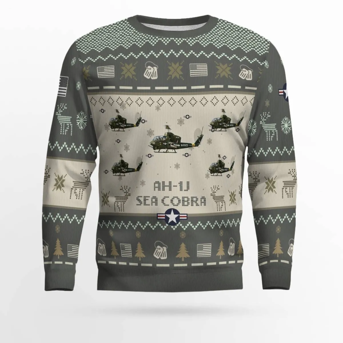 AH-1J SeaCobra AH1J_Aircraft Ugly Sweater, Ugly Sweater Christmas Shirt for Men Dad Veteran