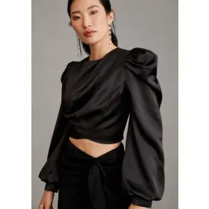 Anthropologie Mare Mare Puffsleeve Top Size 2X Black New Plus Size