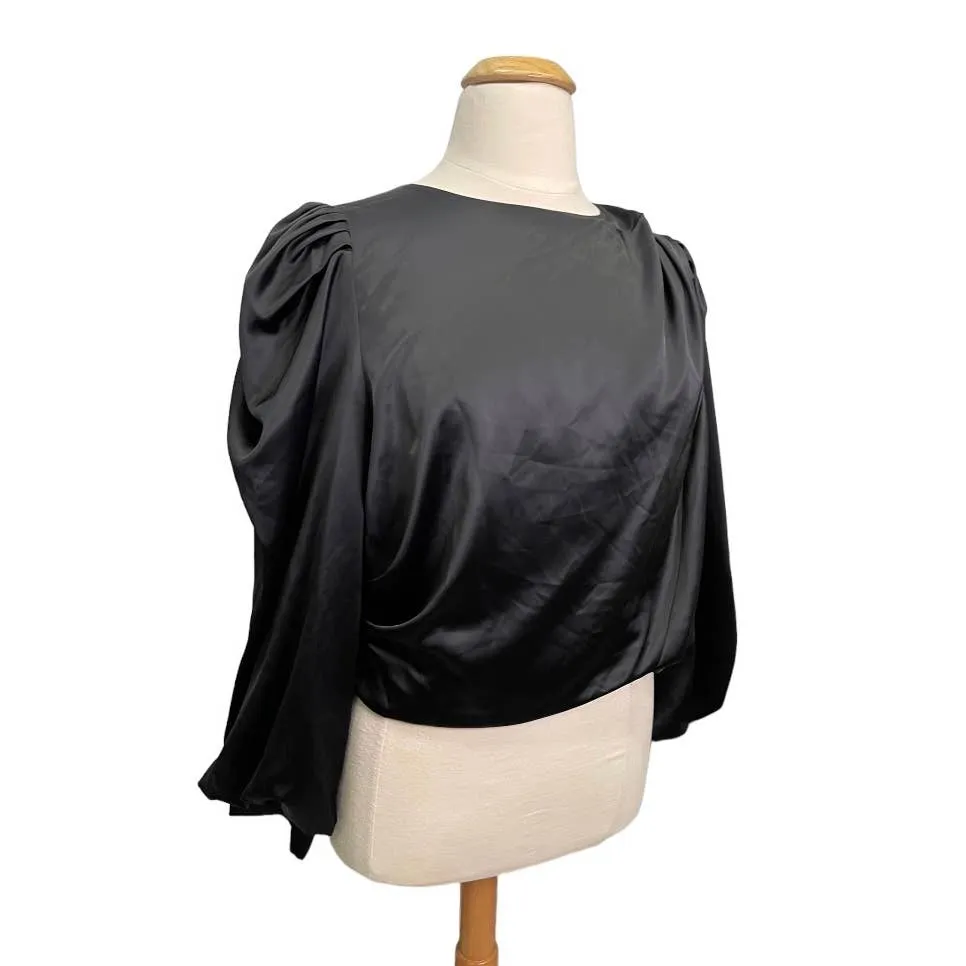 Anthropologie Mare Mare Puffsleeve Top Size 2X Black New Plus Size