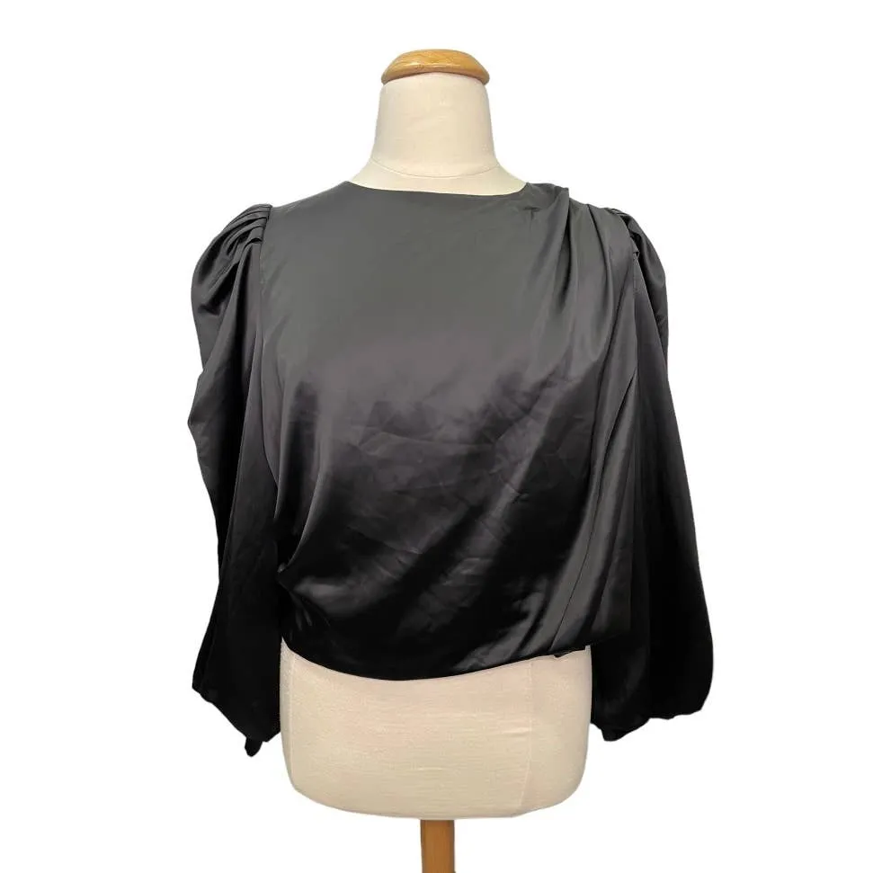 Anthropologie Mare Mare Puffsleeve Top Size 2X Black New Plus Size