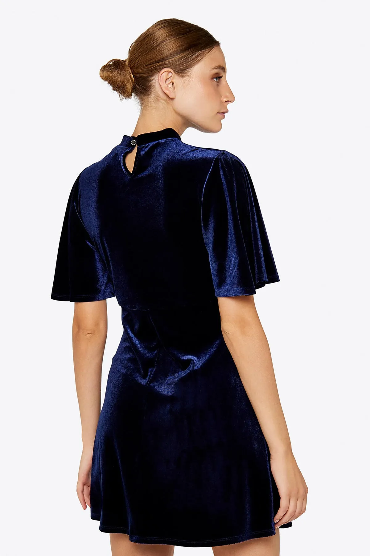 Apricot Velvet Flare Dress