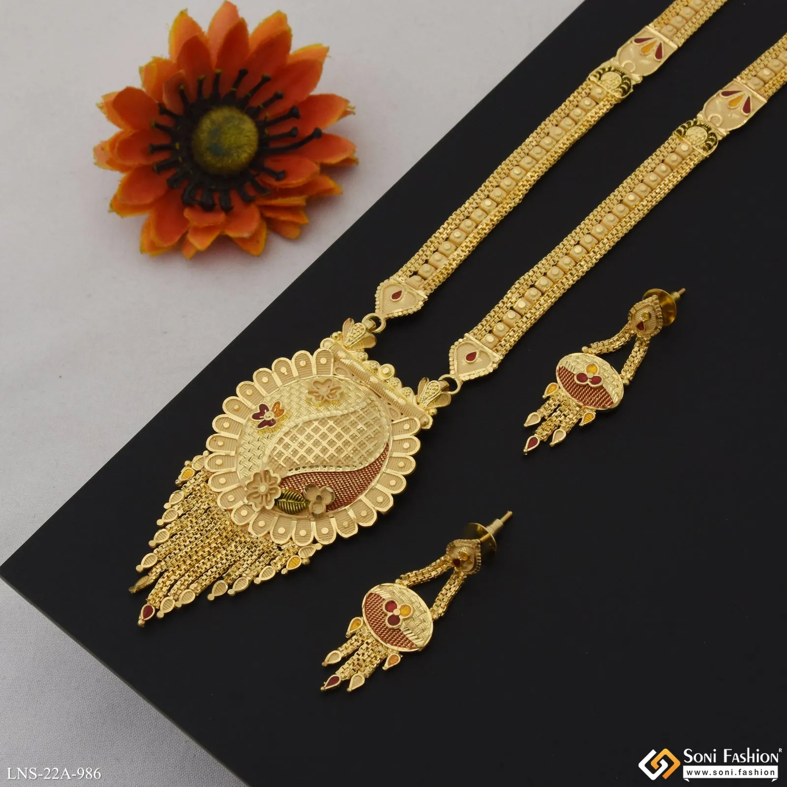 Artisanal Design Gold Plated Necklace Set for Women - Style A986
