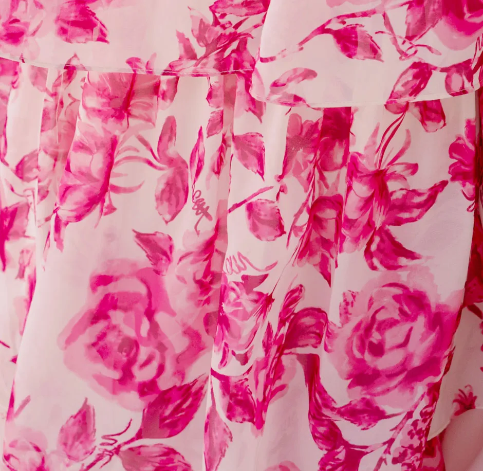 Athena Chiffon Floral Print Dress | Made To Order