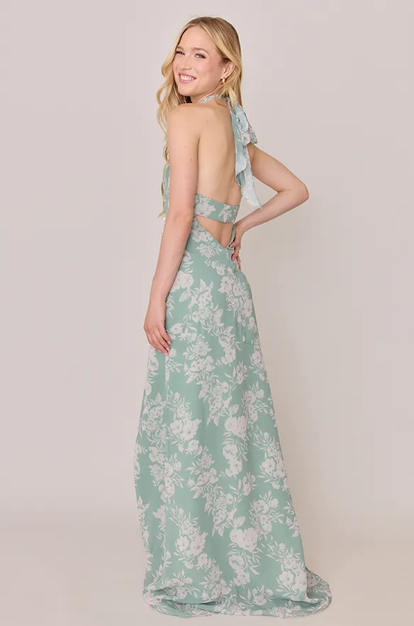 Athena Chiffon Floral Print Dress | Made To Order
