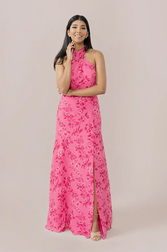 Athena Chiffon Floral Print Dress | Made To Order