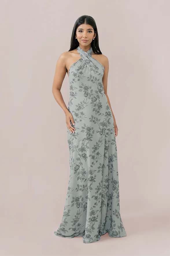 Athena Chiffon Floral Print Dress | Made To Order