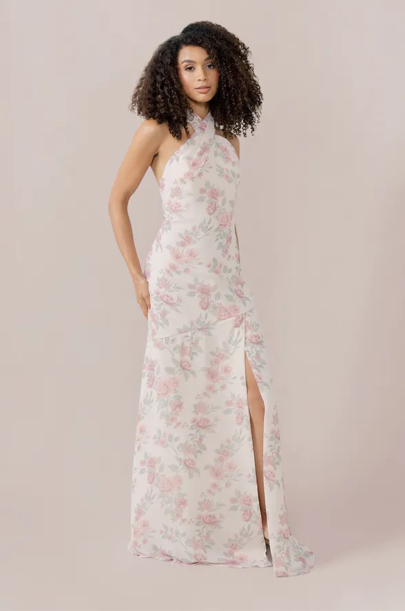 Athena Chiffon Floral Print Dress | Made To Order