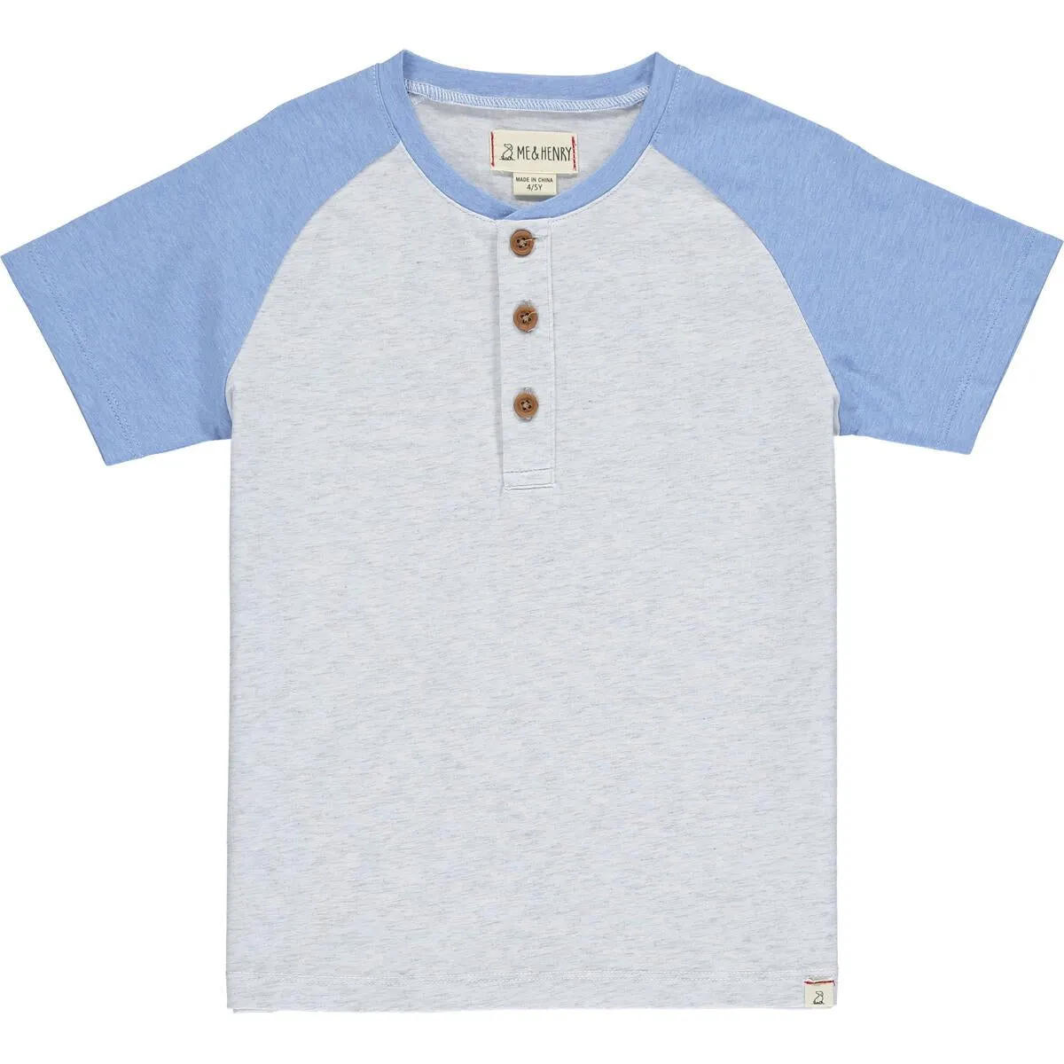 Beacon Raglan Block Henley - Grey/Navy
