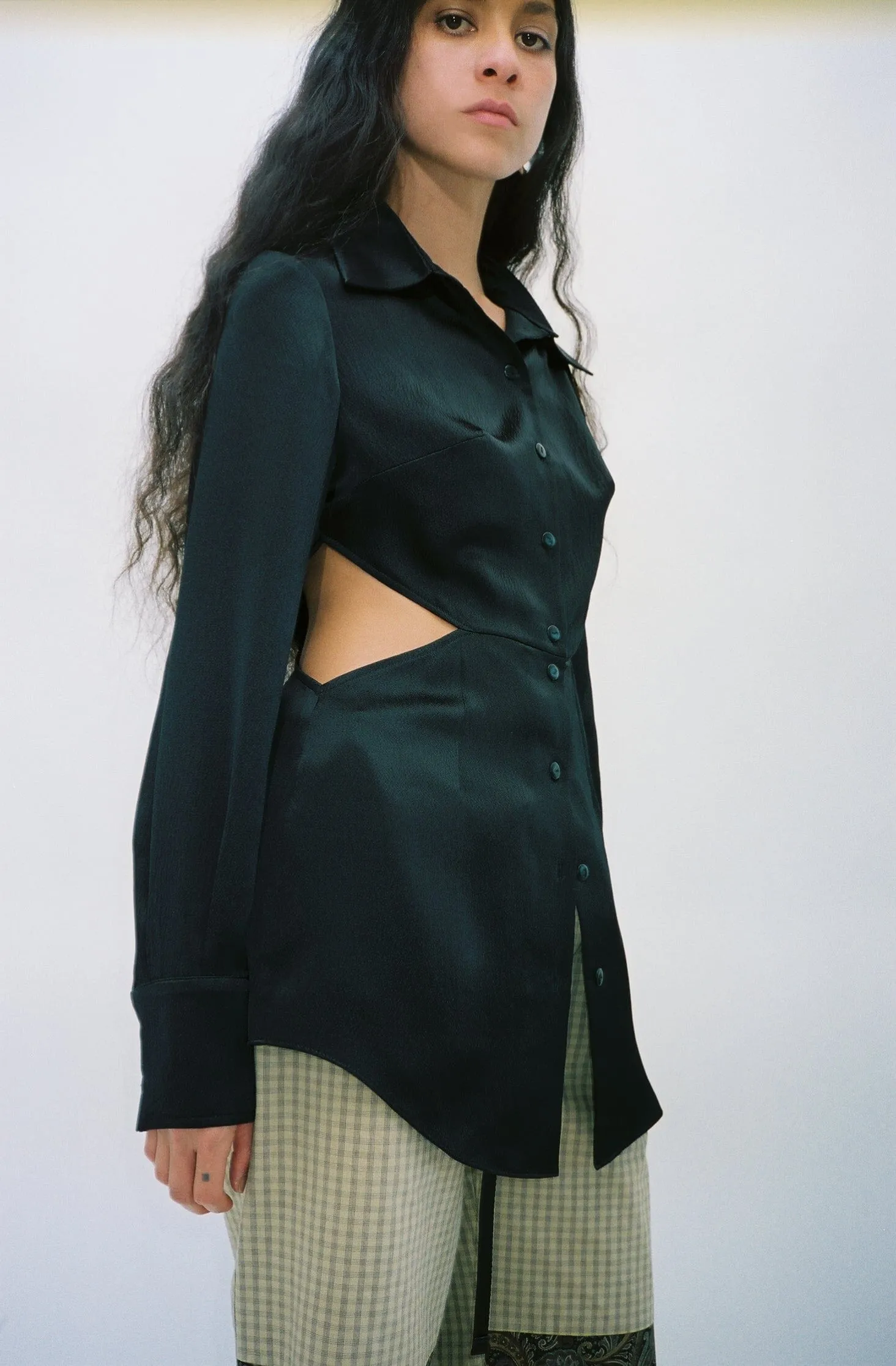 Black Squares Silk Shirt