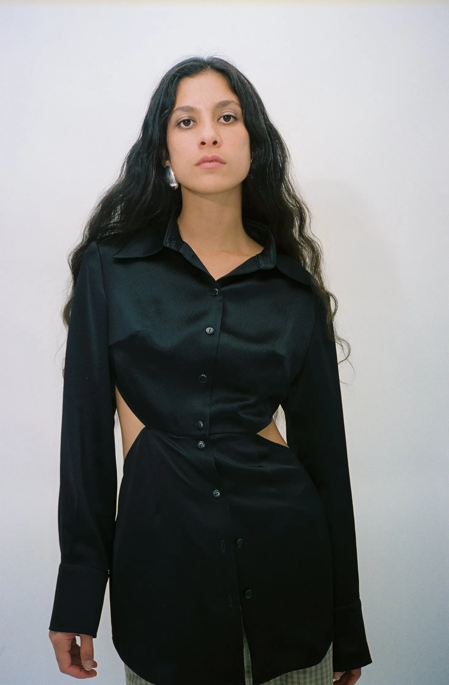 Black Squares Silk Shirt