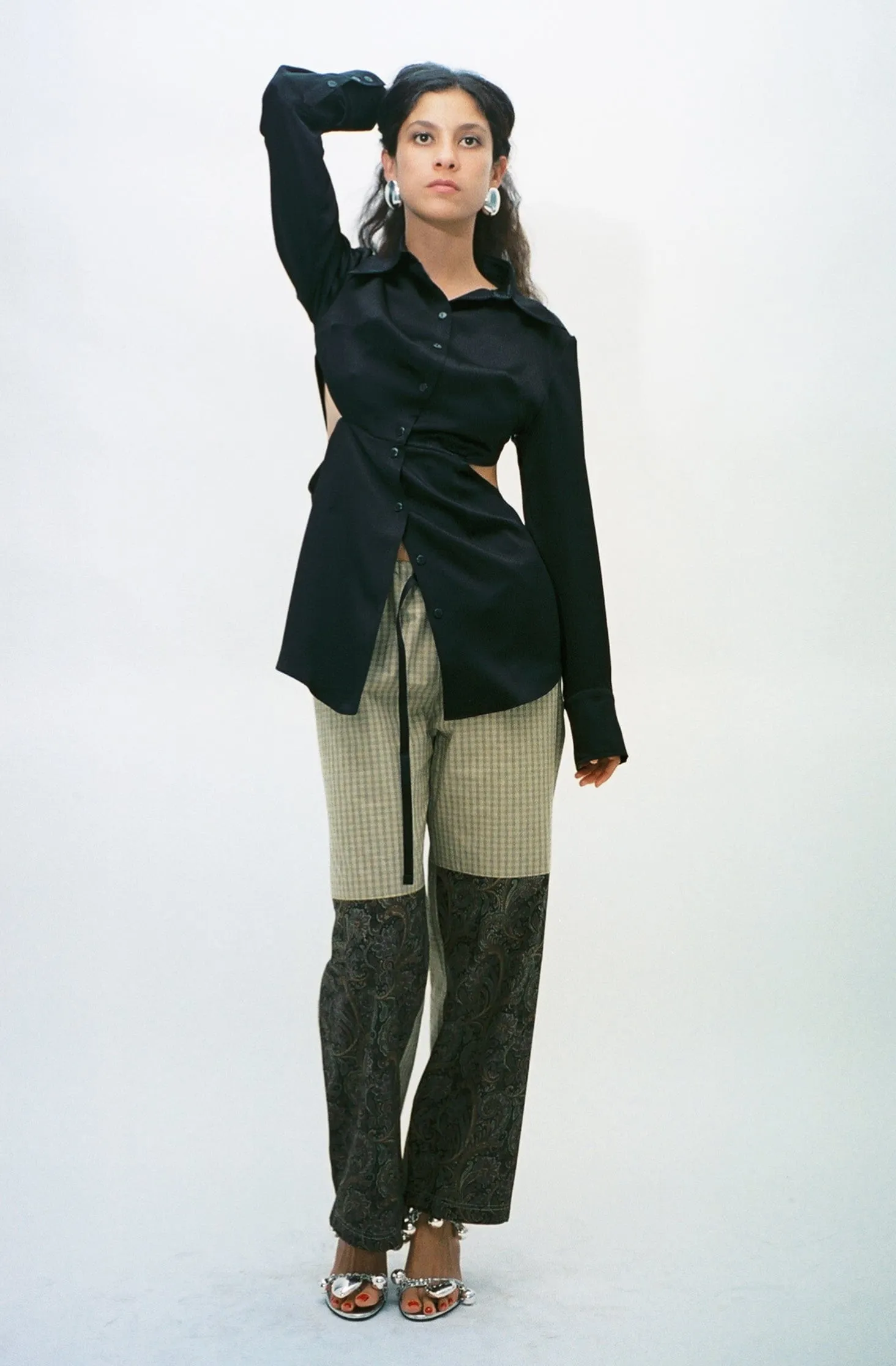 Black Squares Silk Shirt