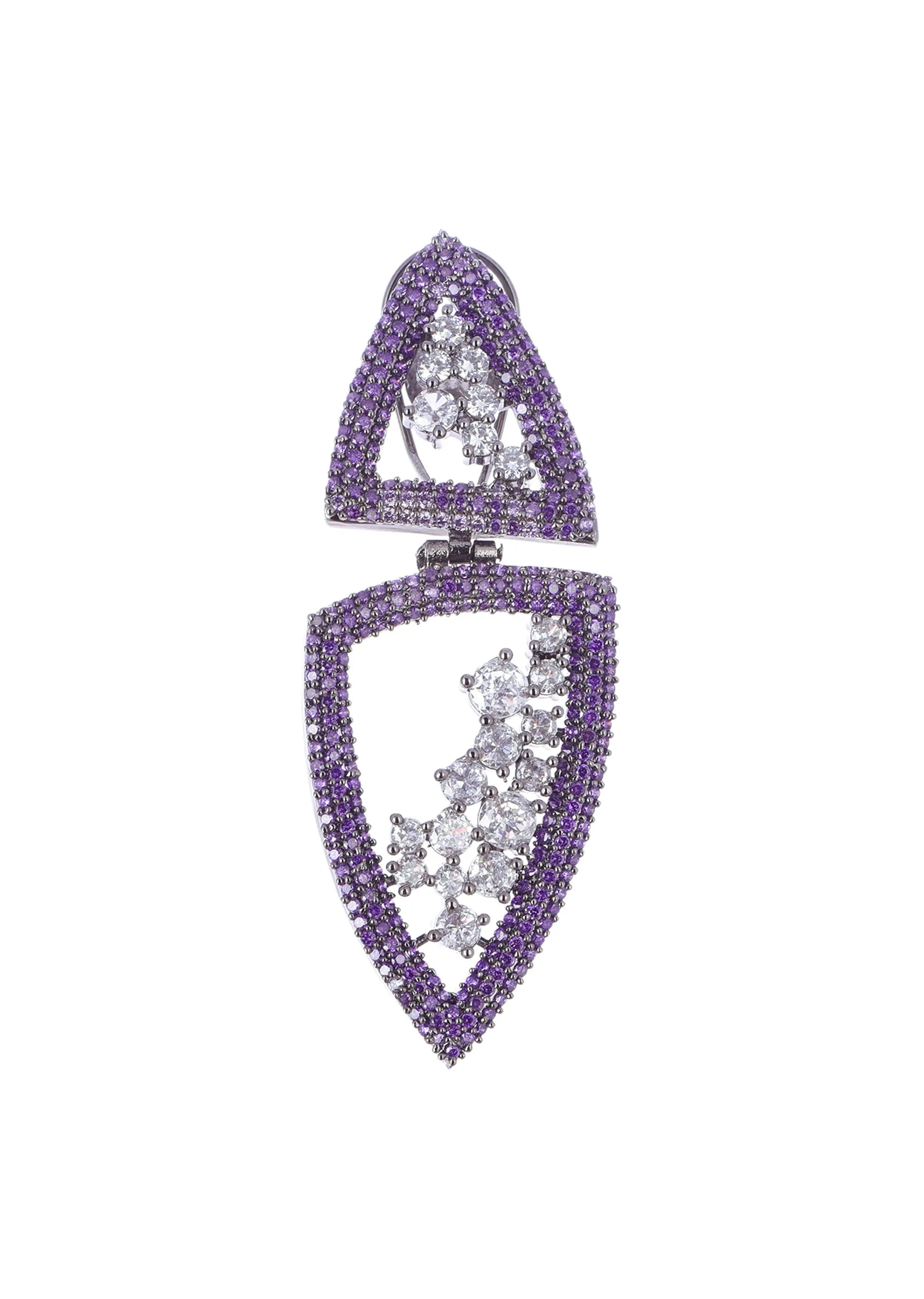 Blue Diamond Dangler Earrings In Mix Metal