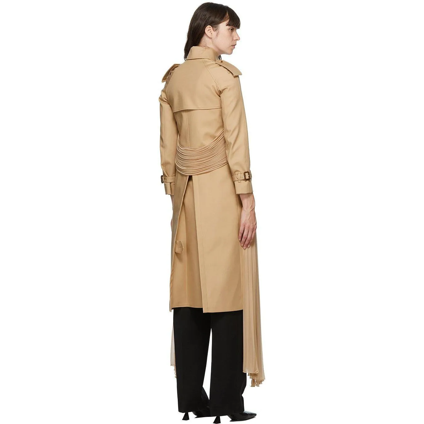Burberry Beige Twill Sash Coat