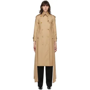 Burberry Beige Twill Sash Coat