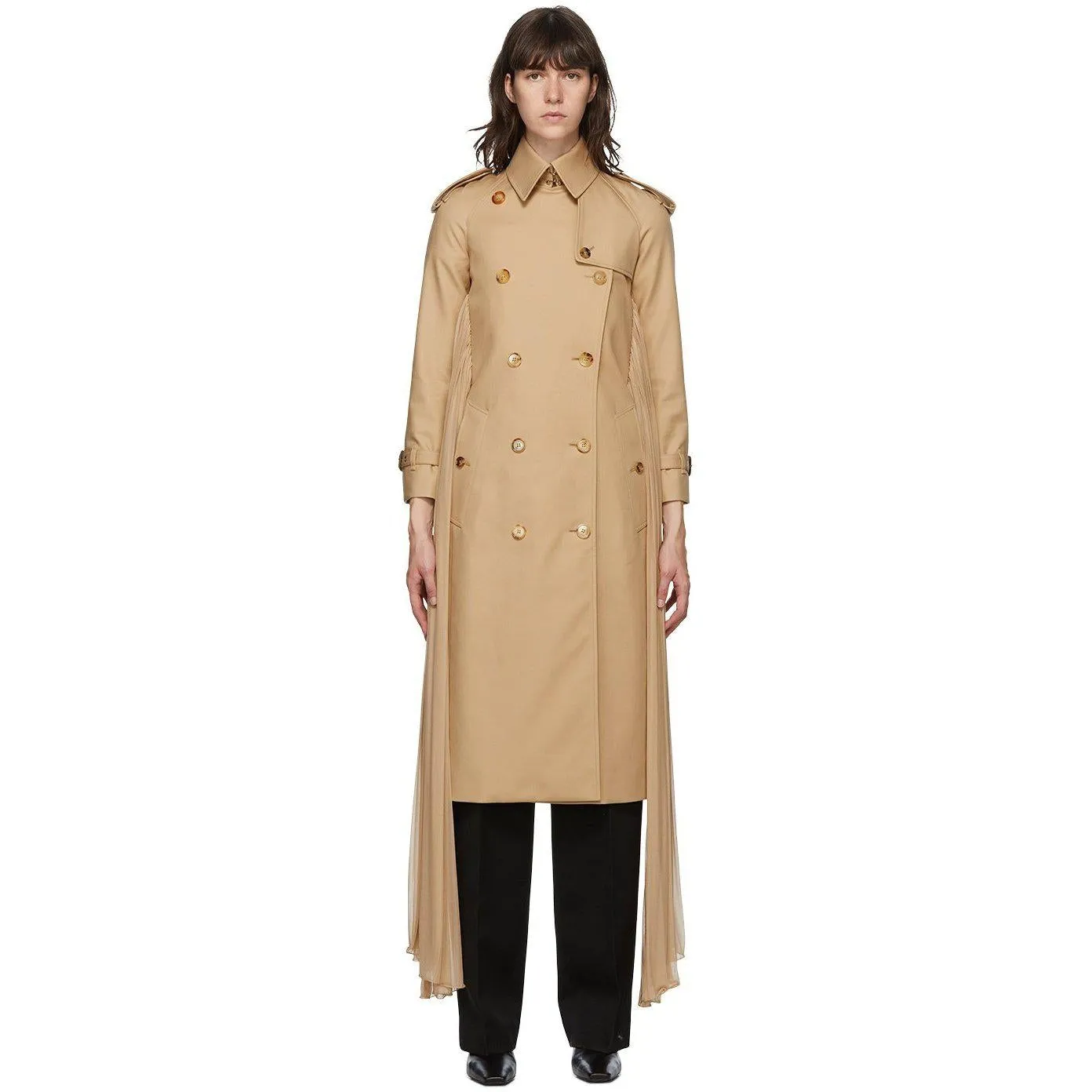 Burberry Beige Twill Sash Coat