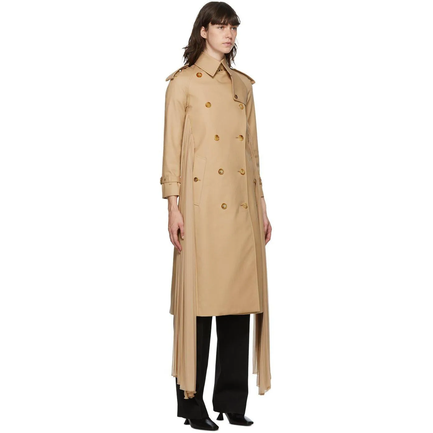 Burberry Beige Twill Sash Coat