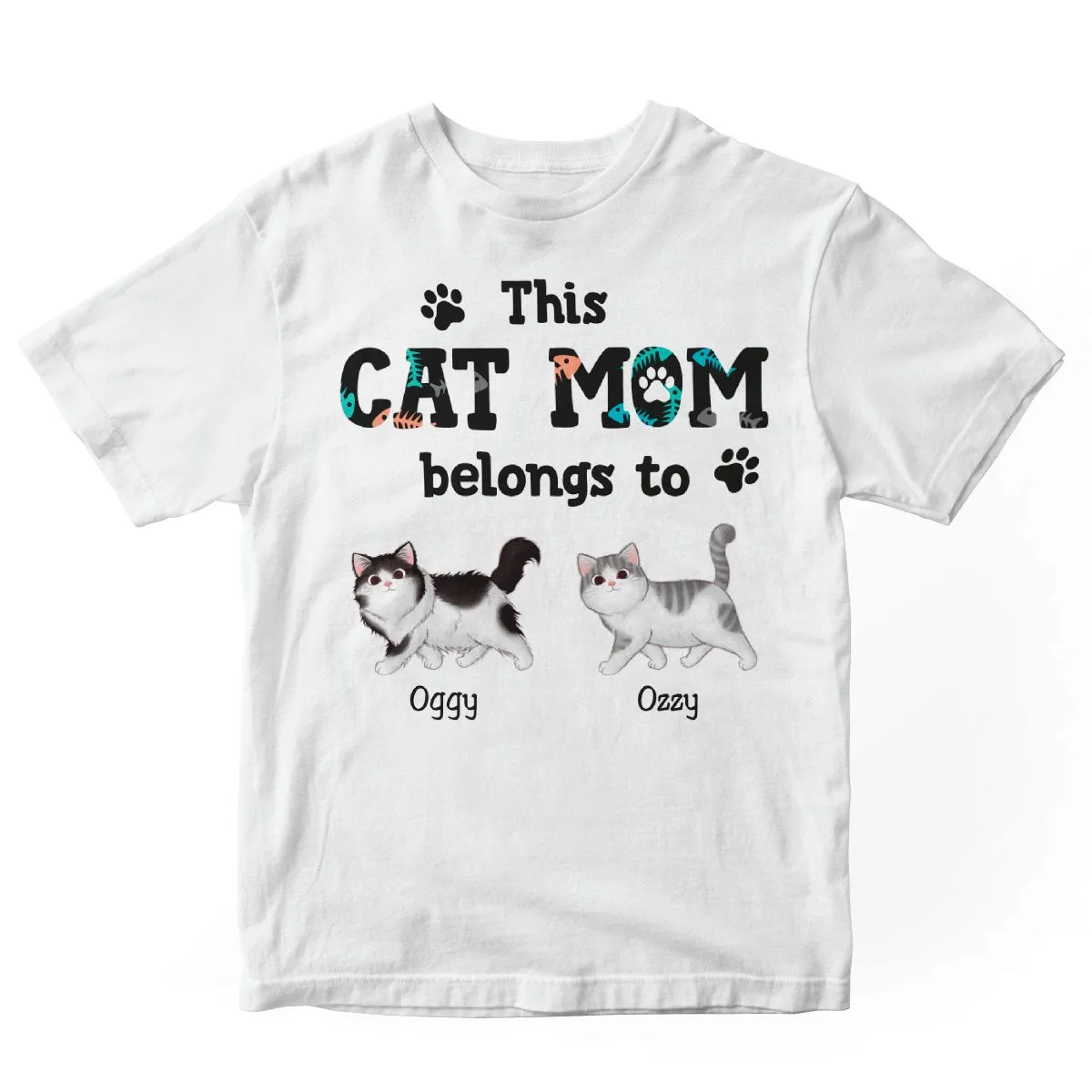 Cat Lovers - This Cat Mom Belongs To - Personalized T-Shirt