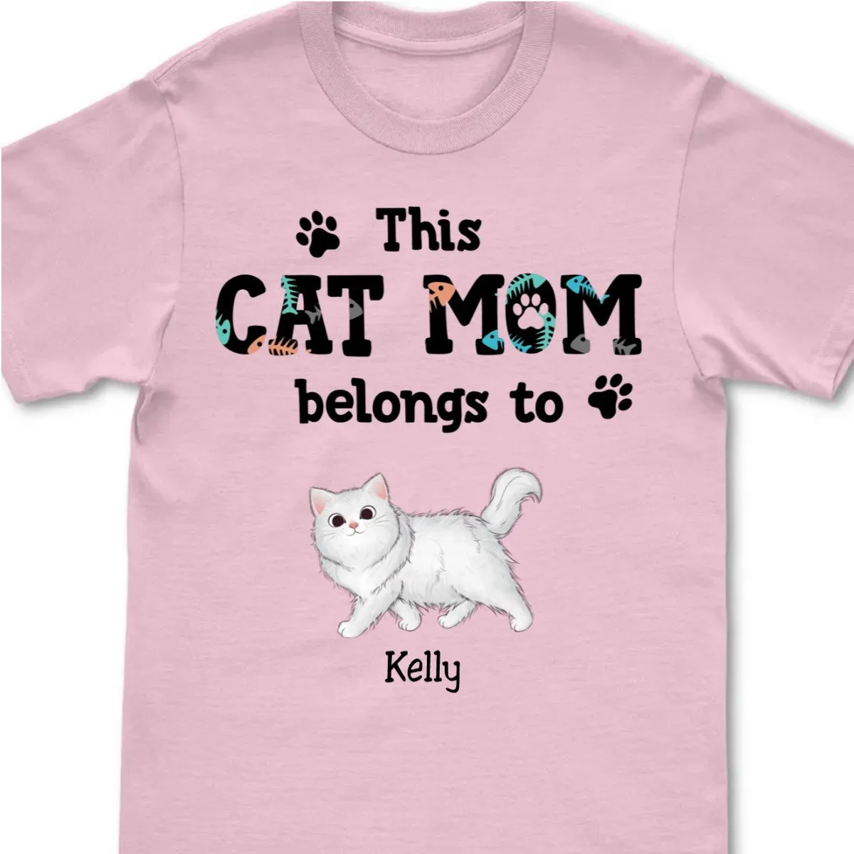 Cat Lovers - This Cat Mom Belongs To - Personalized T-Shirt