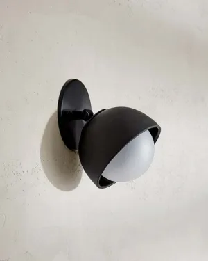 Ceramic Bowl Angle Wall Light | Slate & Black | SALE