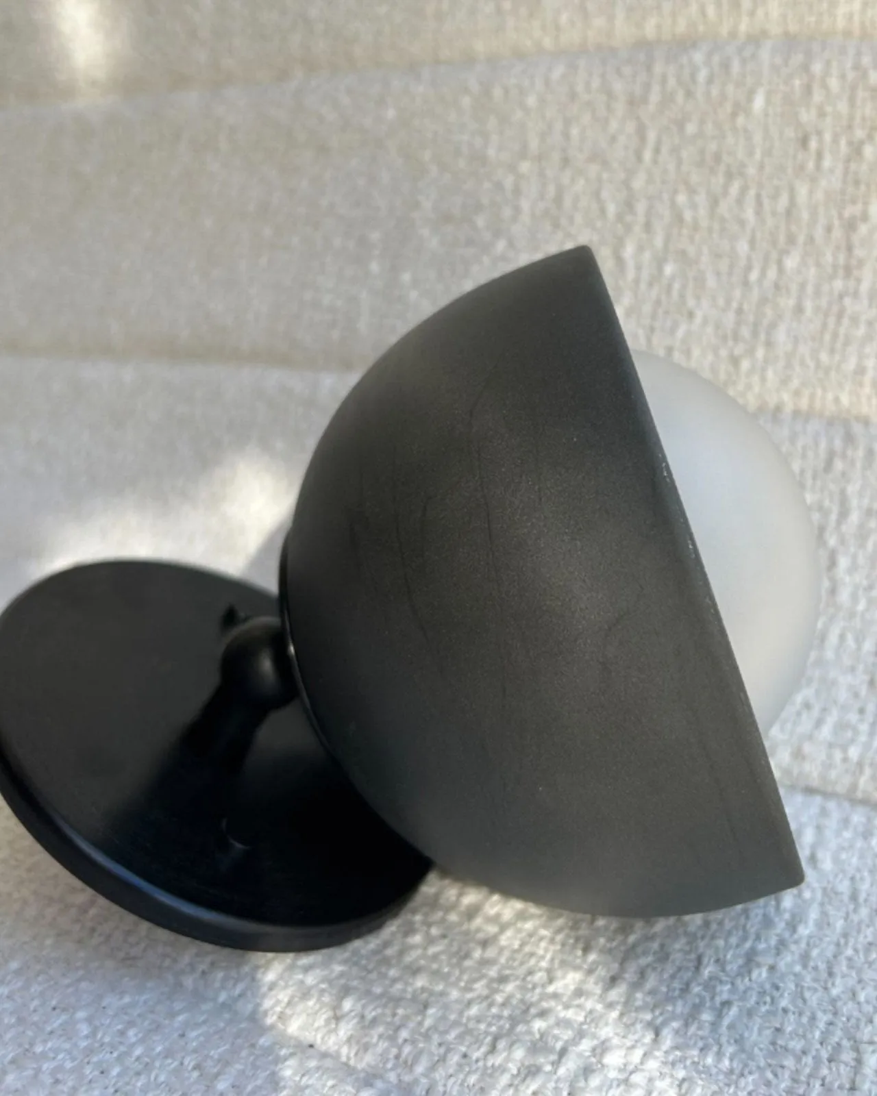 Ceramic Bowl Angle Wall Light | Slate & Black | SALE