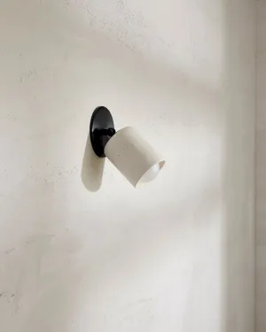 Ceramic Short Adjustable Wall Light | Vanilla Bean & Black | SALE