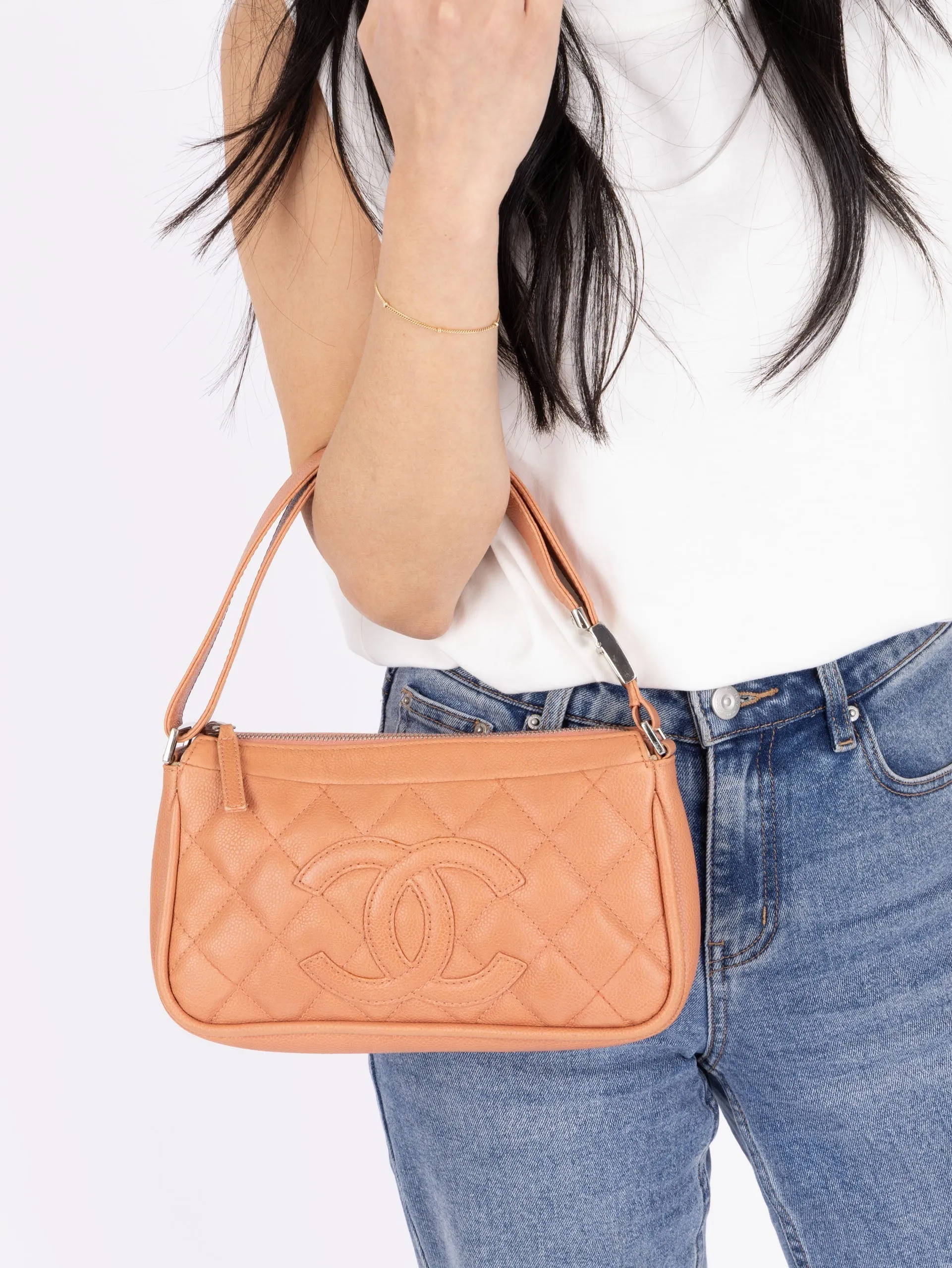 Chanel 2008 Caviar Timeless Pochette