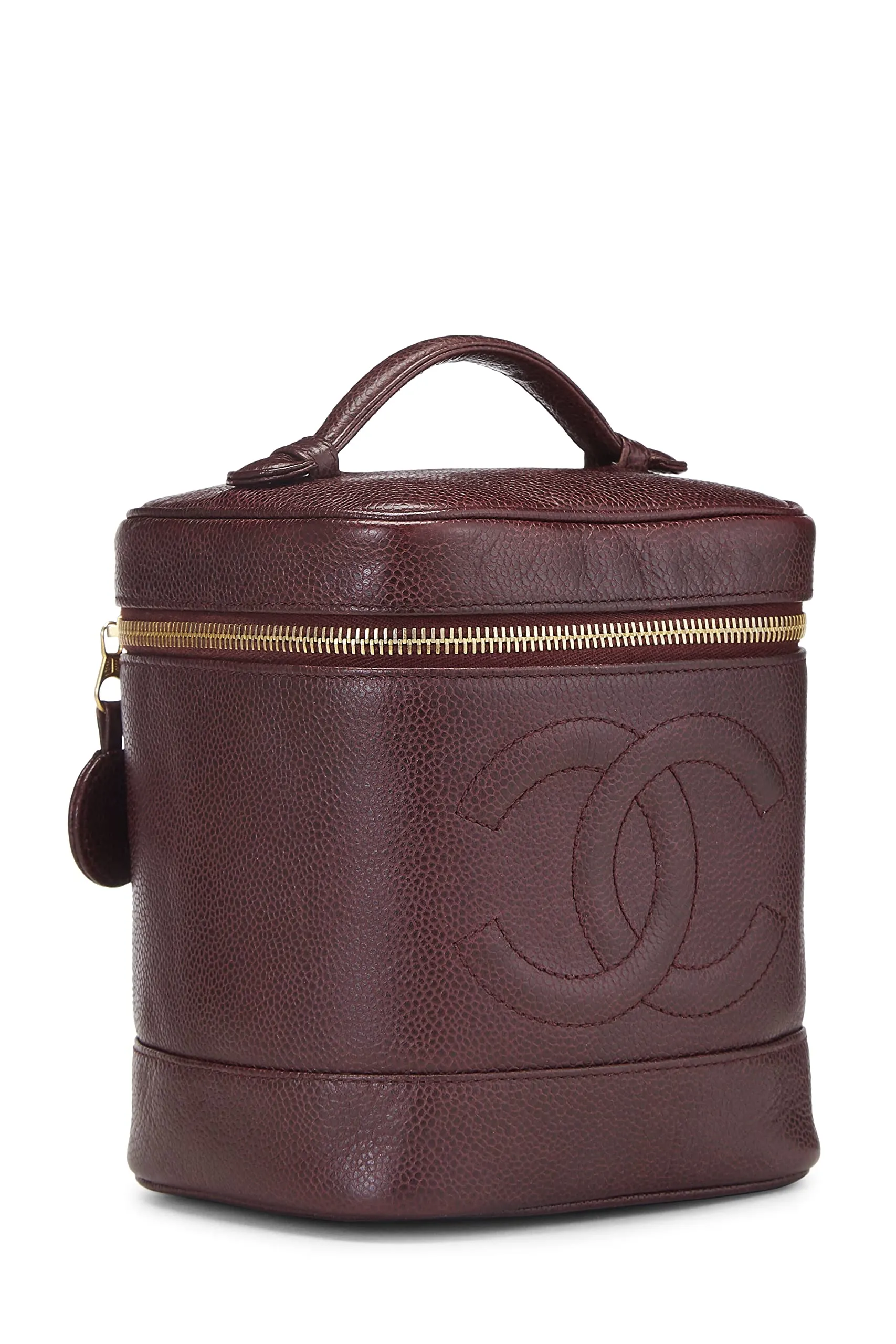 Chanel,  Burgundy Caviar Timeless Vanity, Burgundy