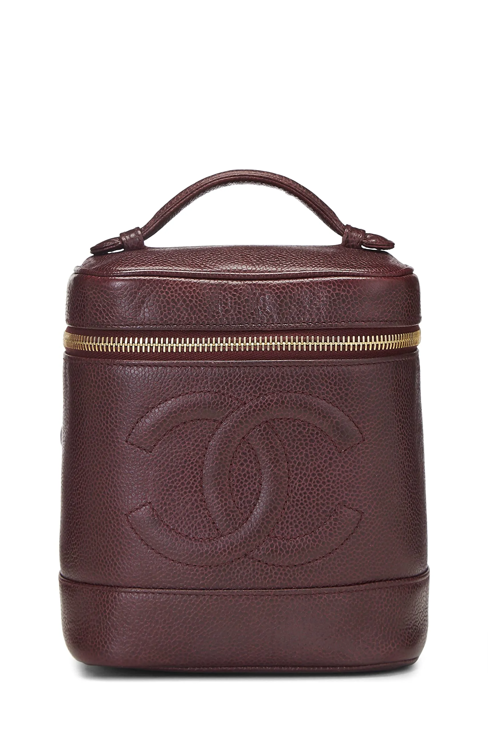 Chanel,  Burgundy Caviar Timeless Vanity, Burgundy