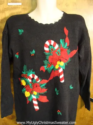Classic 80s Candycanes Ugly Christmas Sweater