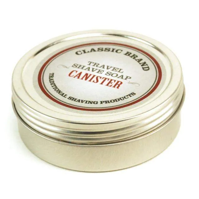 Classic Brand Travel Shave Soap Canister with Soap