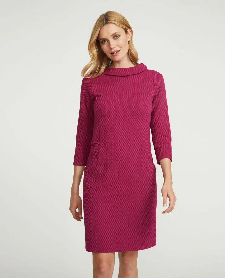 Cranberry Textured Bardot Dress