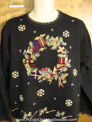 Cute Holiday Sweater with Ornate Wreath