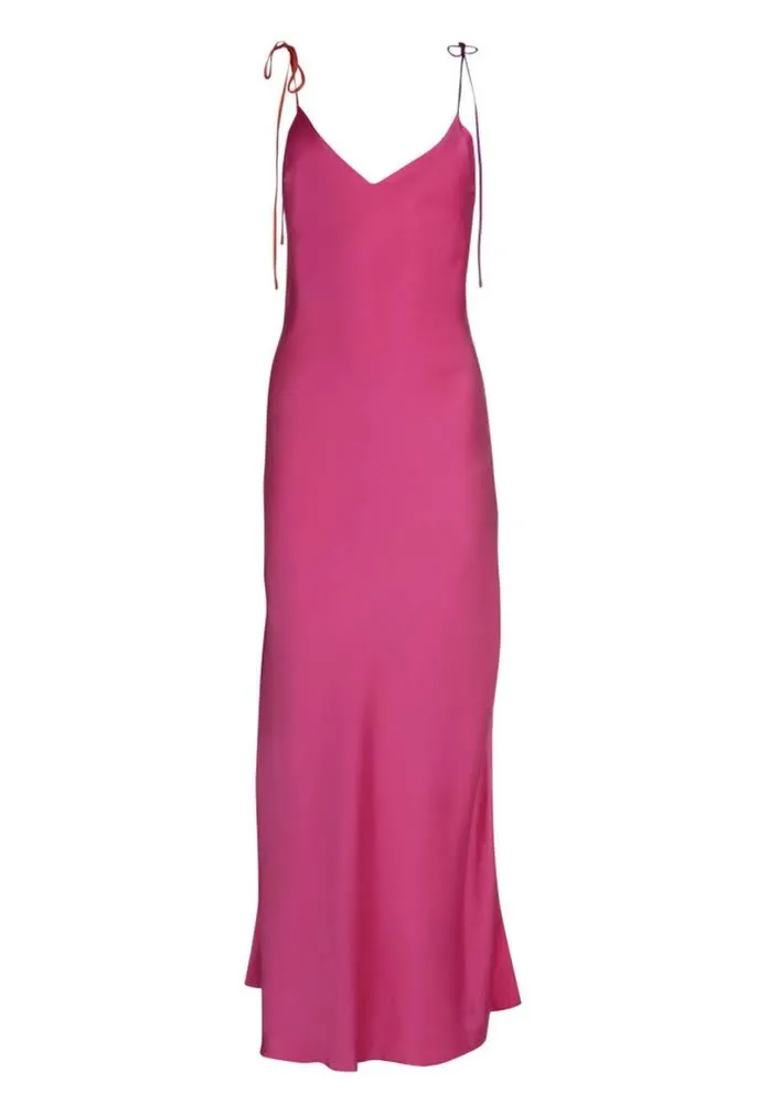 Dannijo Tie Strap Silk Slip Dress
