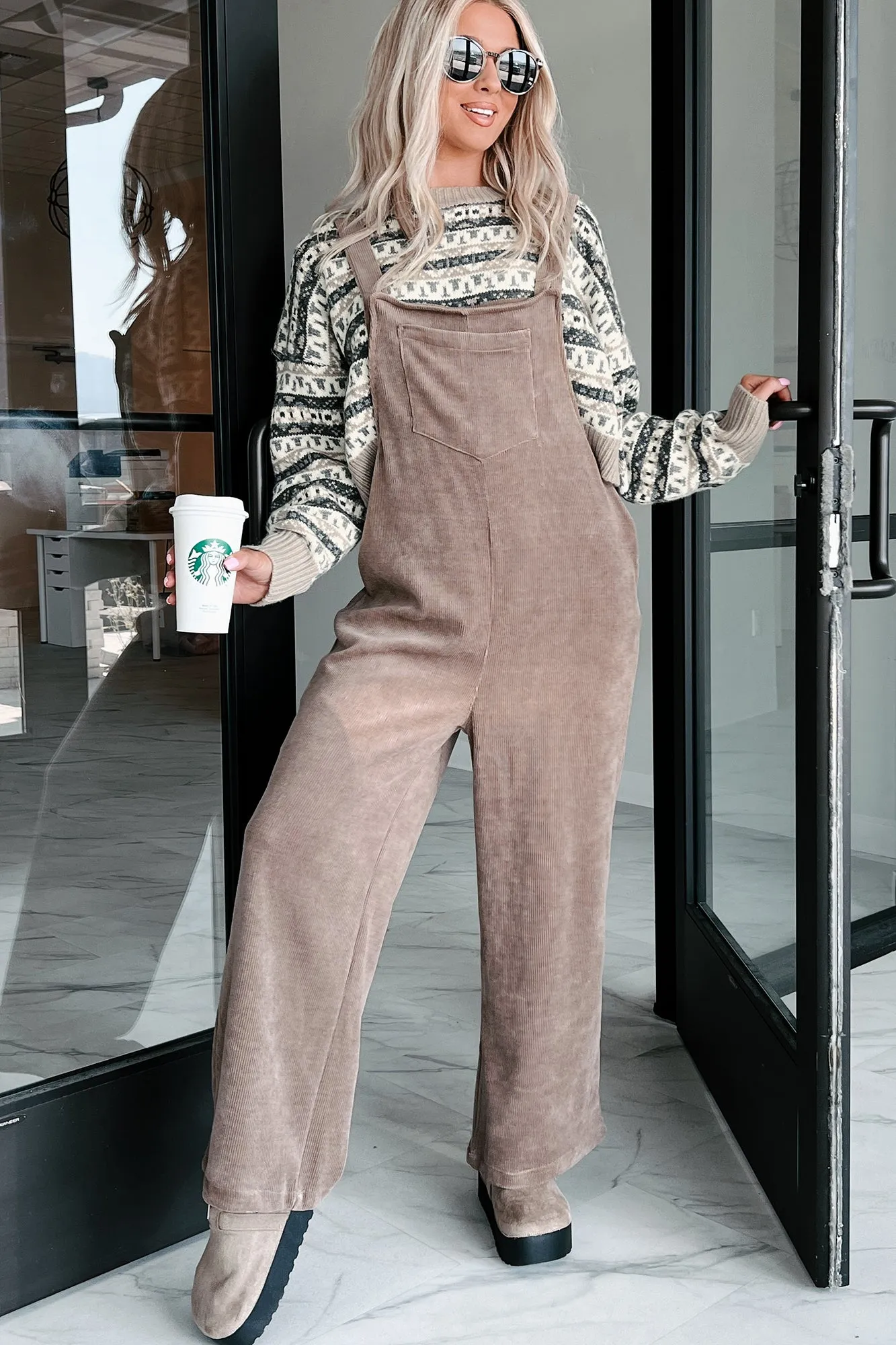 Deco Darling Printed/Stripe Sweater Top (Oatmeal/Multi)