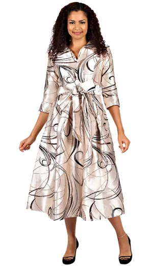 Diana Couture Church Dress 8831-Champagne/Black