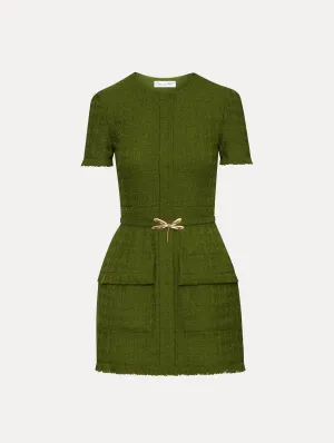 Dragonfly Belt Tweed Dress
