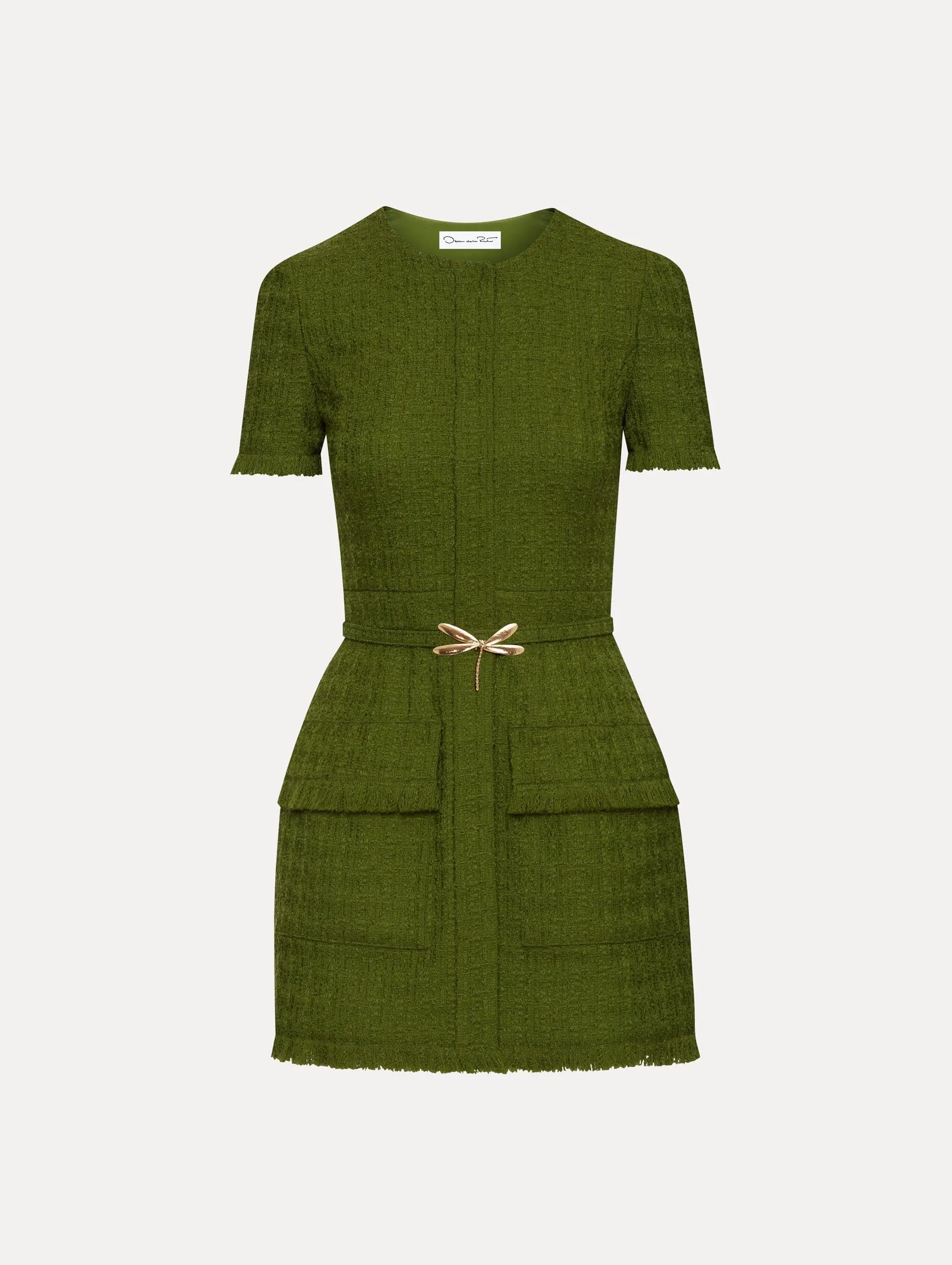 Dragonfly Belt Tweed Dress