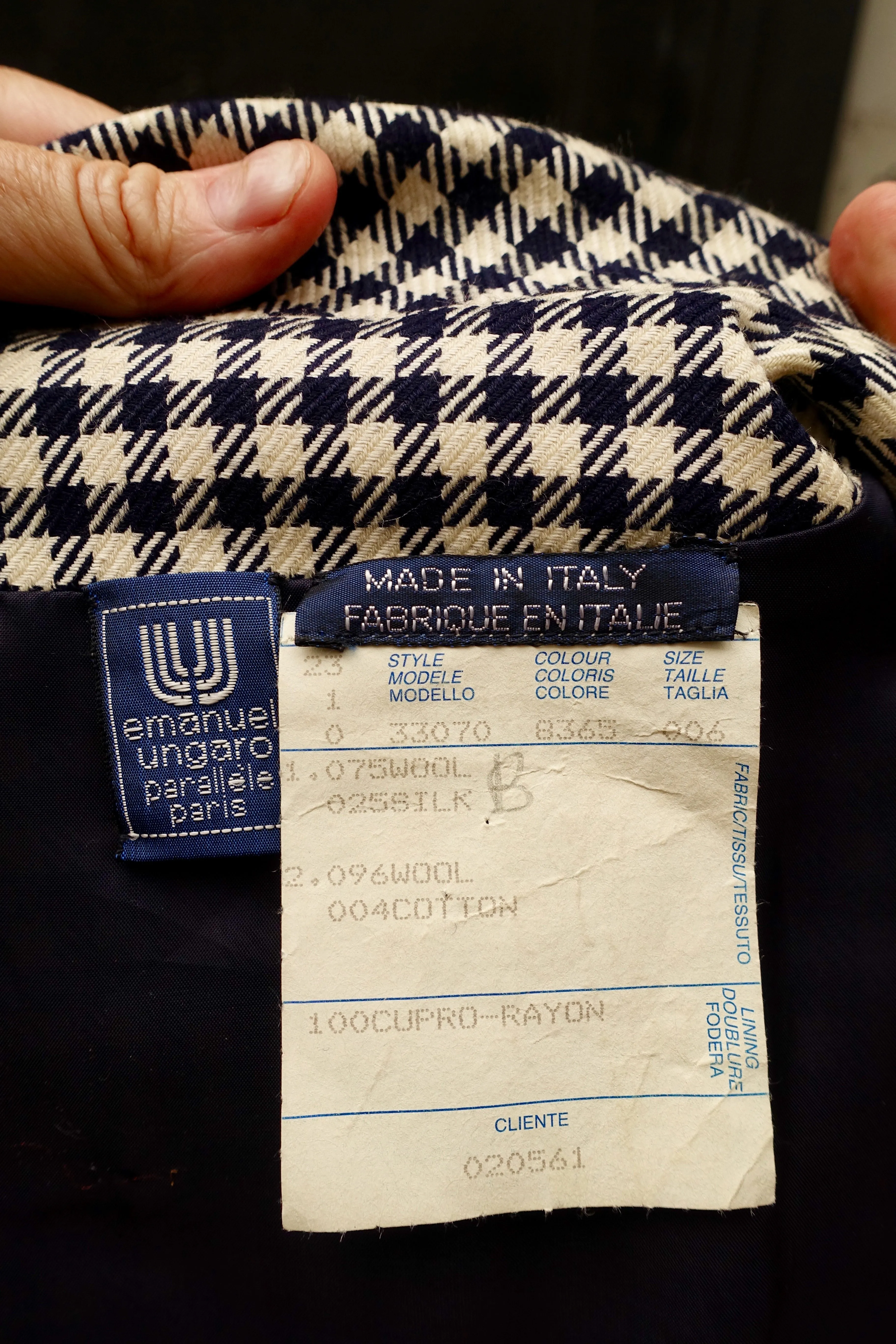 Early 1980's Emanuel Ungaro Houndstooth Blazer SOLD
