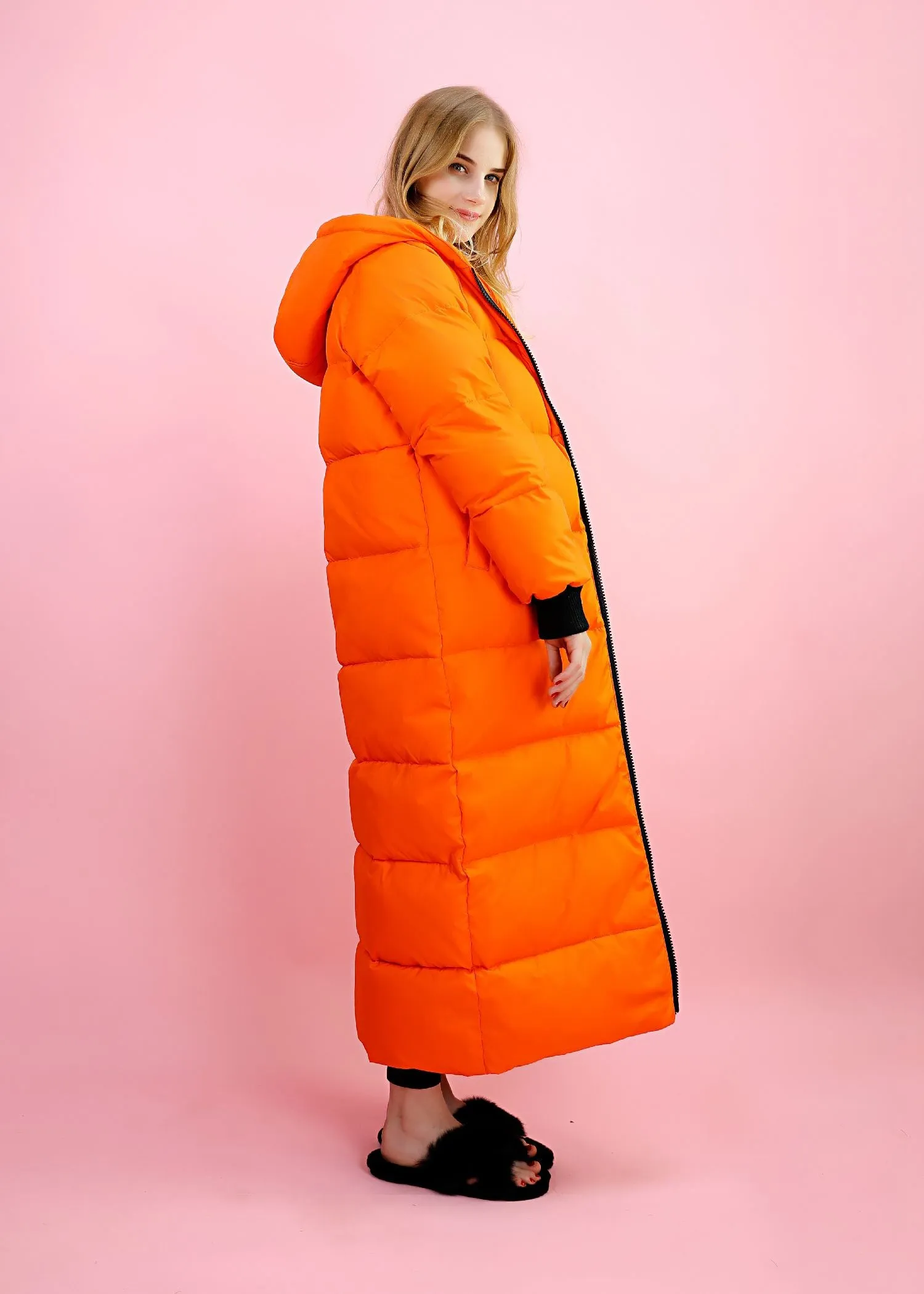 Fur Collar Hooded Long Down Puffer Parka