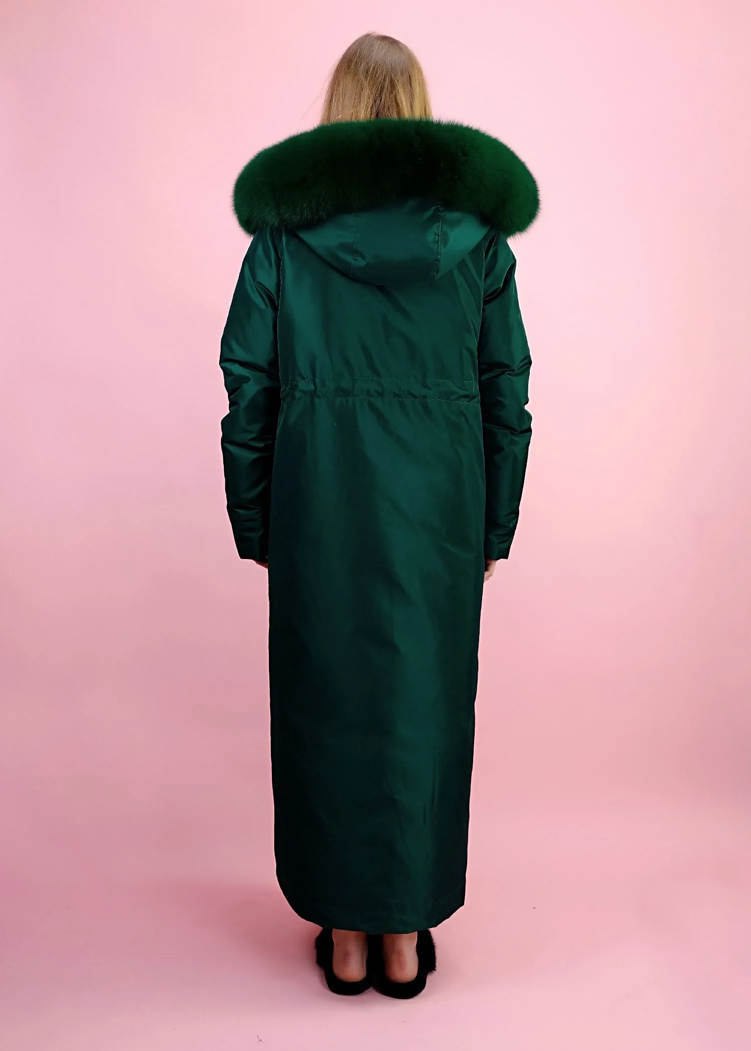 Fur Collar Hooded Long Down Puffer Parka