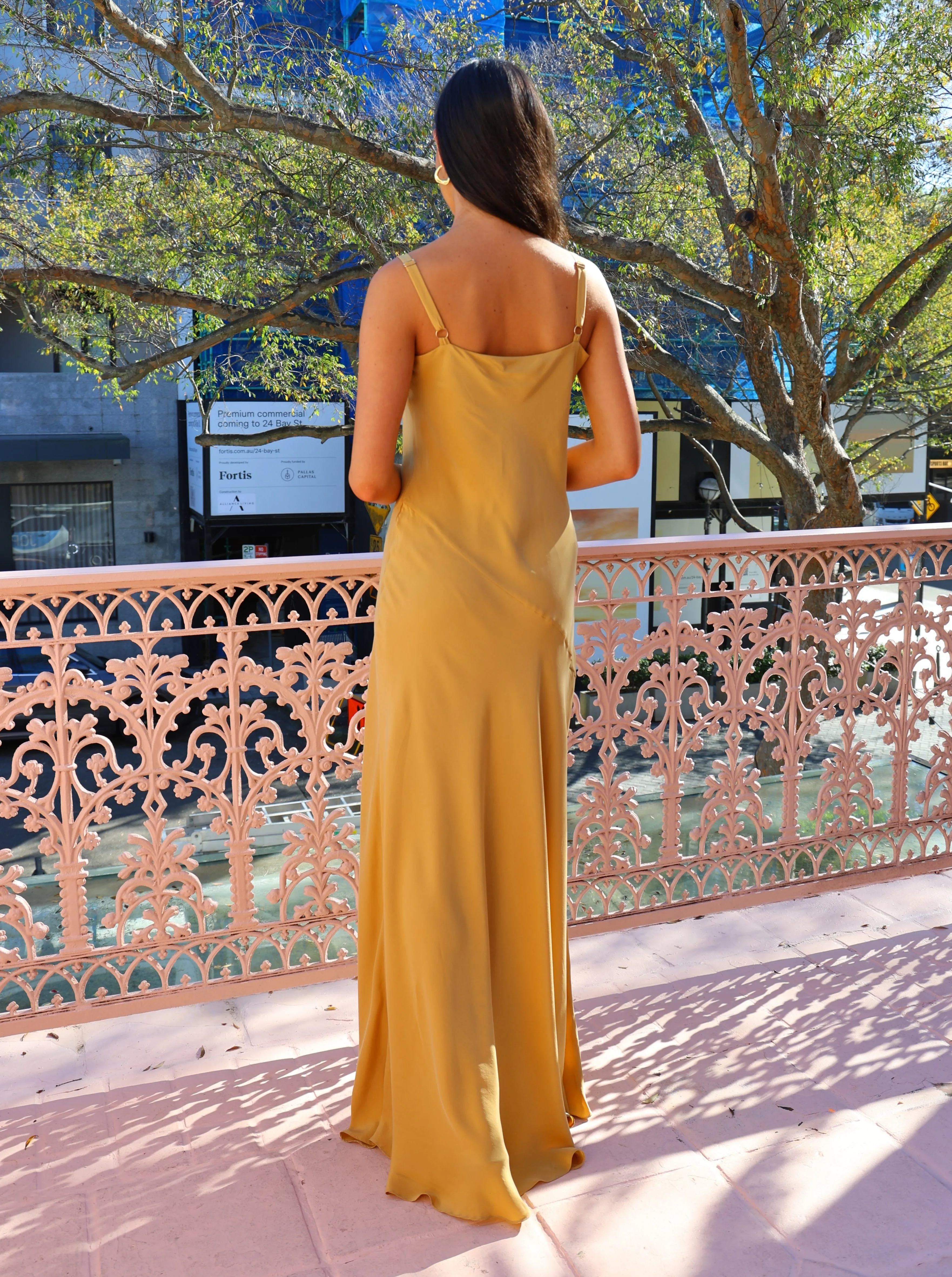 Ginger and Smart Beloved Slip Dress in Mustard