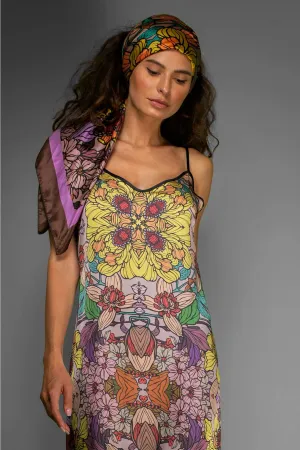 Golden Floral Slip Dress