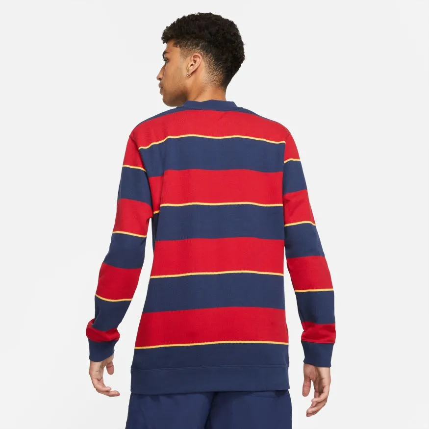 Henley Striped Crew (Midnight Navy/Gym Red/Pollen)