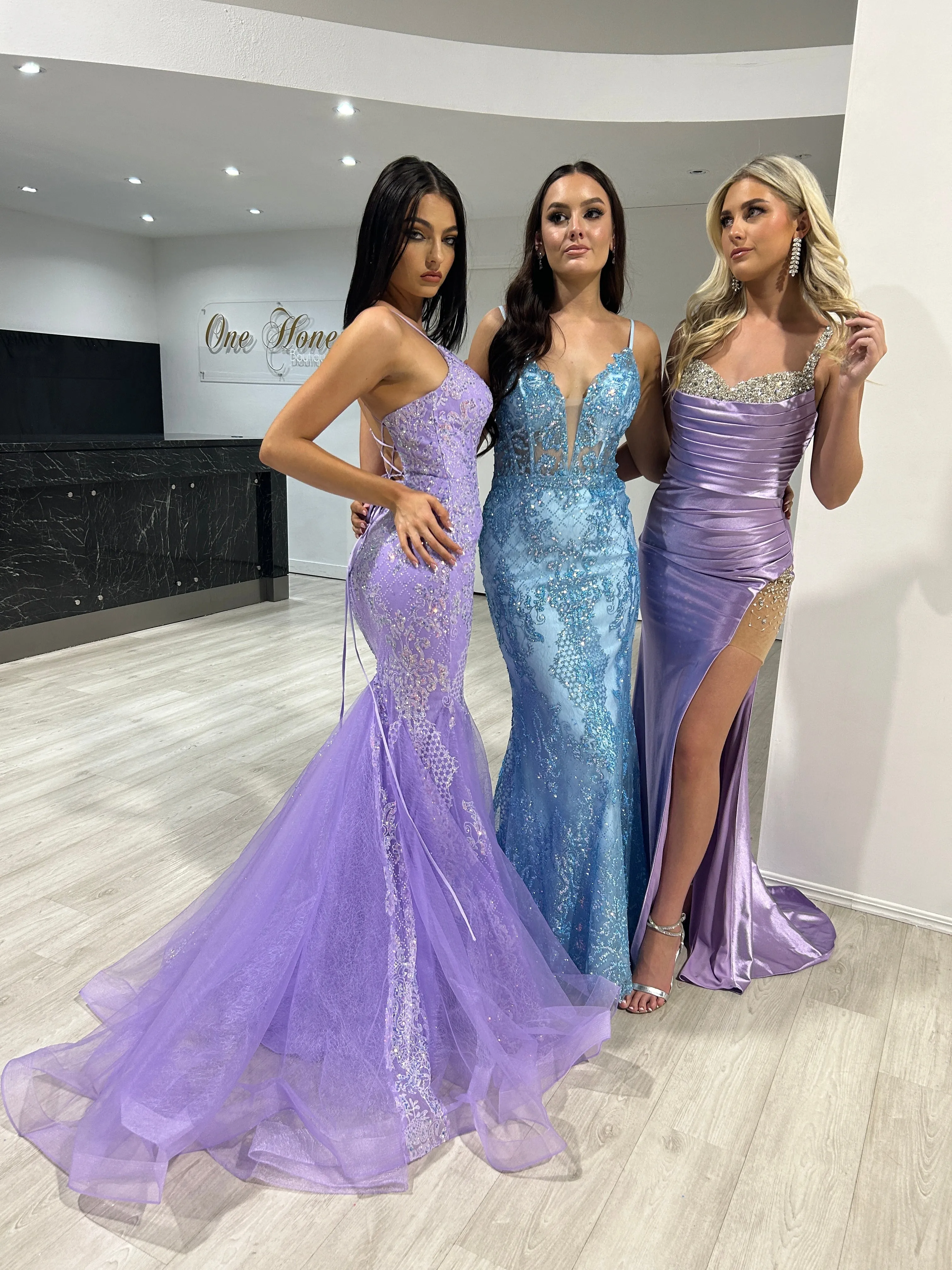Honey Couture SHAYLA Sequin Glitter Fishtail Mermaid Formal Dress