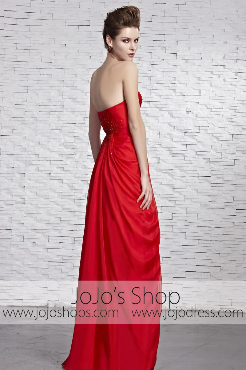 Hot Timeless Red Strapless Grecian Beauty Pageant Evening Dress CX881520