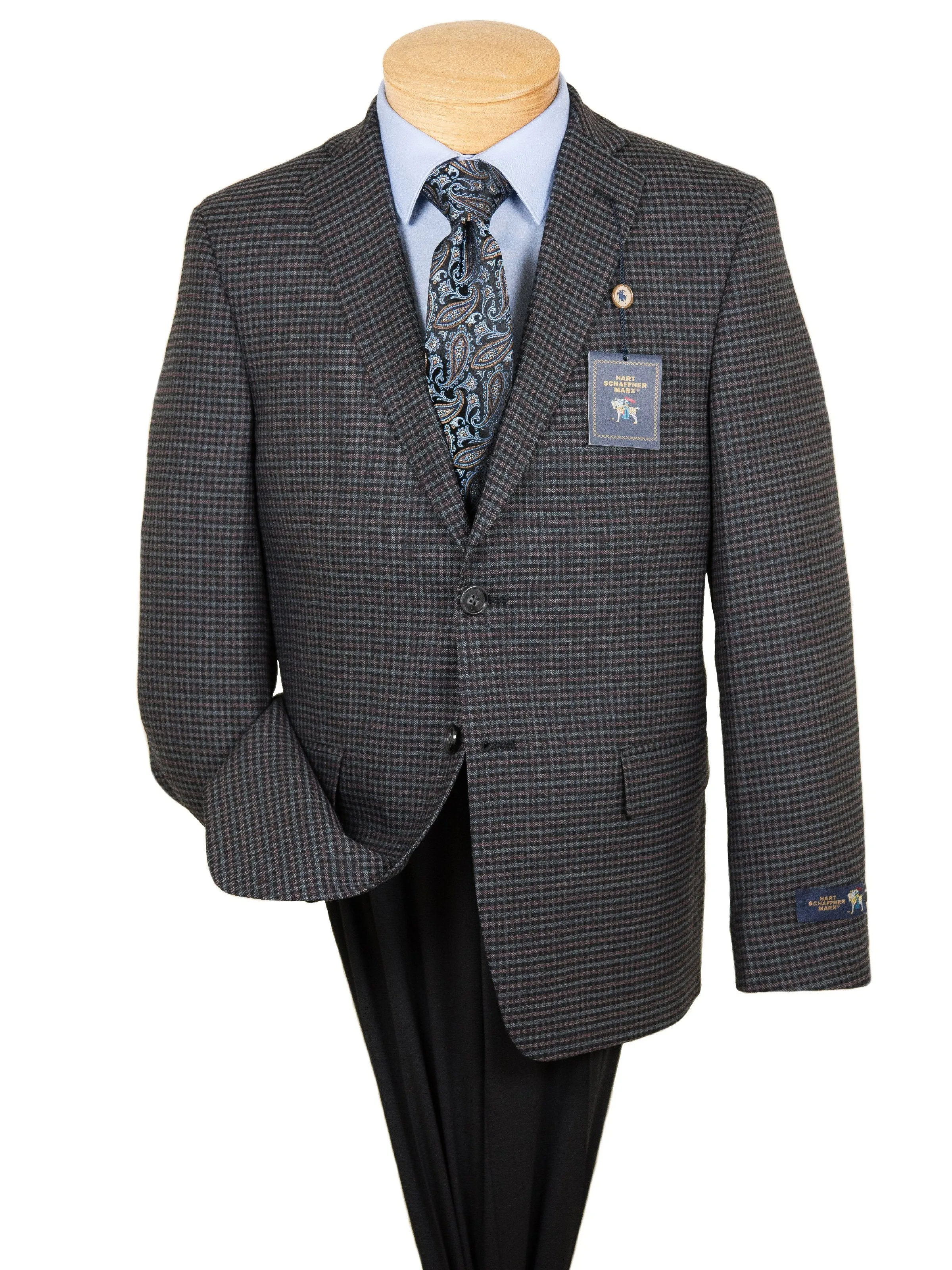 HSM 28586 Boy's Sport Coat - Check - Grey