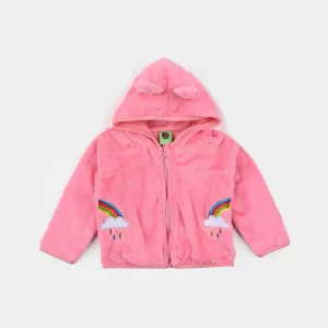 Infant Girls Sherpa Jacket Rainbow-Pink